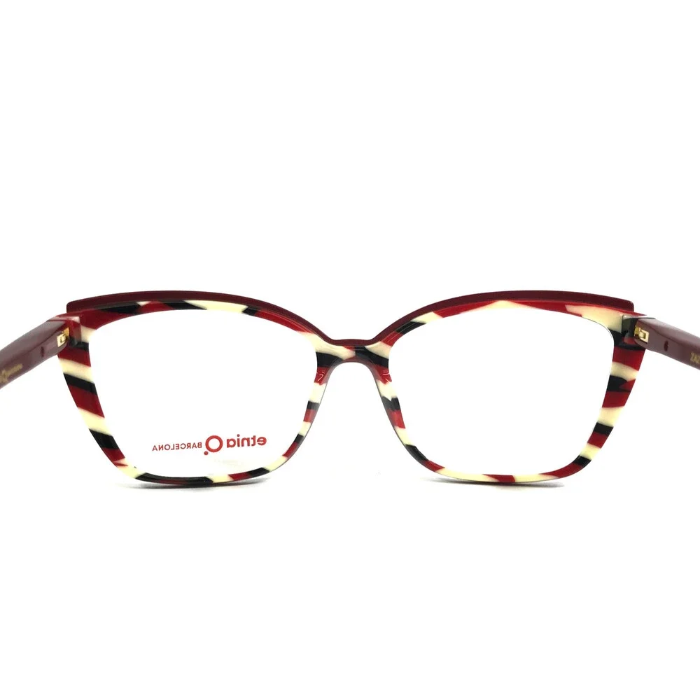 Etnia Barcelona Eyeglasses Frames ZAZ BX Bordeaux Red Cat Eye Full Rim 54-15-138